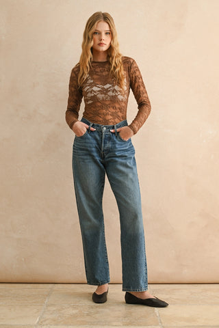 Odette Lace Top | Chocolate