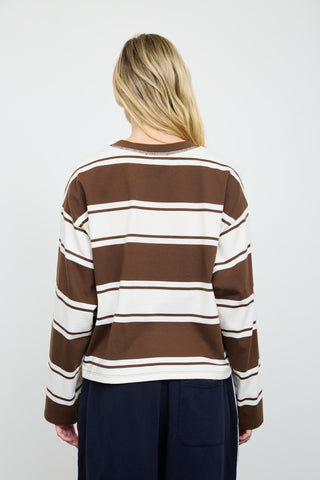 Drew Stripe Knit Top | Chocolate/Cream
