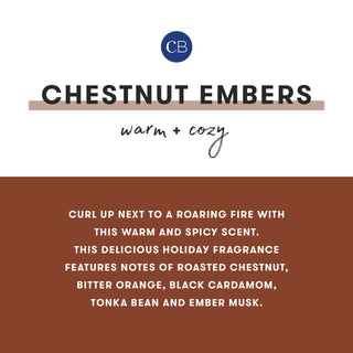 Chestnut Embers Holiday Mercury 10oz Candle| Capri Blue