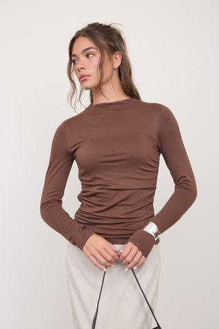 Celine Ruched Top | Chocolate