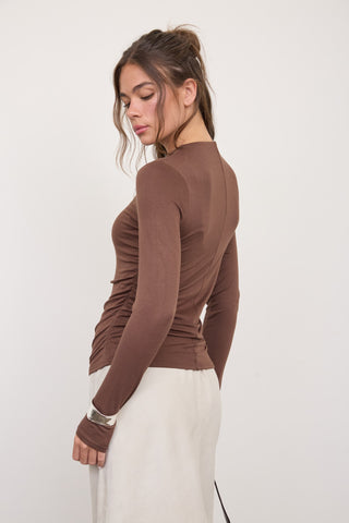 Celine Ruched Top | Chocolate