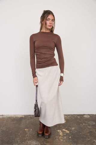 Celine Ruched Top | Chocolate