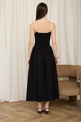 Collins Contrast Tie Midi Dress