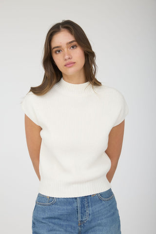 Emery Mock Neck Sweater | Cream