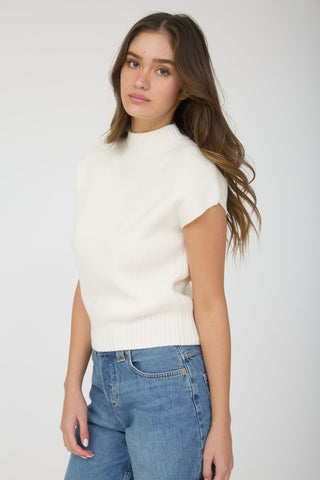 Emery Mock Neck Sweater | Cream