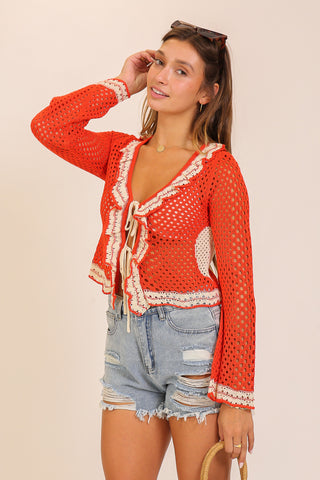 Amalfi Afterglow Crochet Cardigan