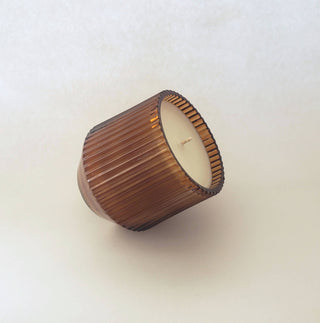 Ribbed Retro Style Candle - Amber