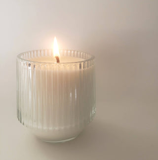 Ribbed Retro Style Soy Candle - Clear