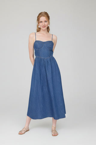 Summer Letters Denim Midi Dress