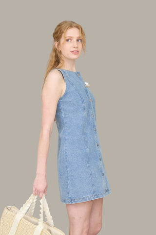 Hamptons Button Front Denim Dress