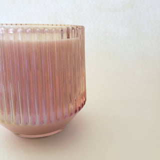 Ribbed Retro Style Candle - Pink