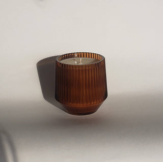 Ribbed Retro Style Candle - Amber