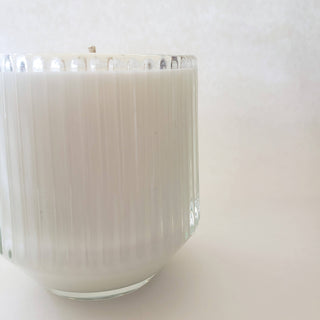 Ribbed Retro Style Soy Candle - Clear