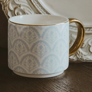 Blue Fan Quilt 14oz Coffee Mug