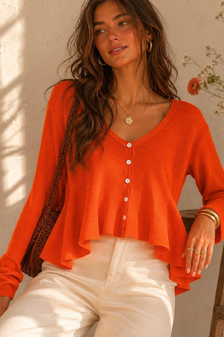 Seville Sunset Peplum Cardigan