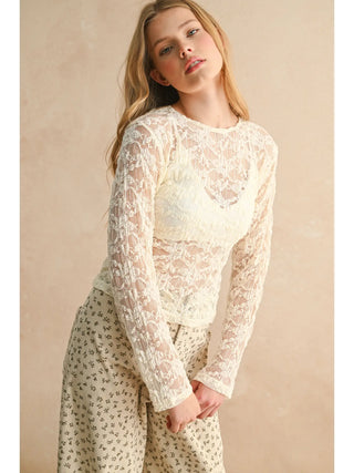 Odette Lace Top | Ivory Bloom
