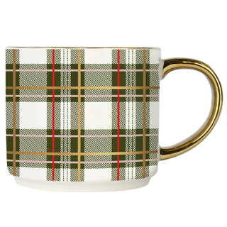 Green Plaid 14oz Coffee Mug