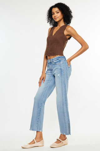 Riviera Side-Slit Straight Jeans