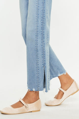 Riviera Side-Slit Straight Jeans