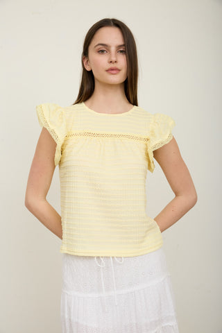 Marigold Lace Ruffle Top