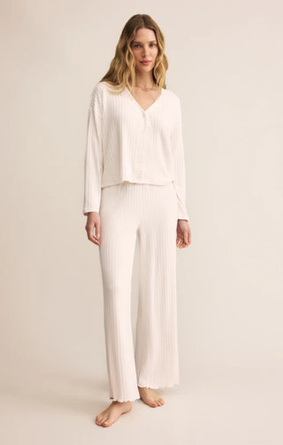 Mara Silky Rib Cardigan | Vanilla Ice