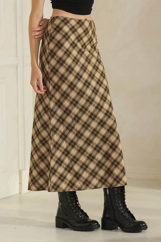Hadleigh Plaid Midi Skirt