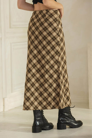 Hadleigh Plaid Midi Skirt