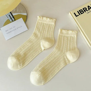 Whisper Lace Ruffle Socks | Butter Yellow