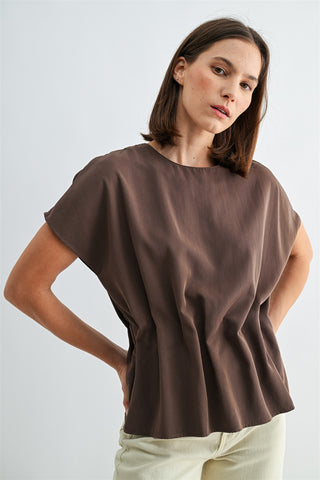 Sienna Structured Blouse | Brown