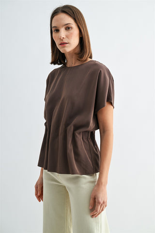 Sienna Structured Blouse | Brown