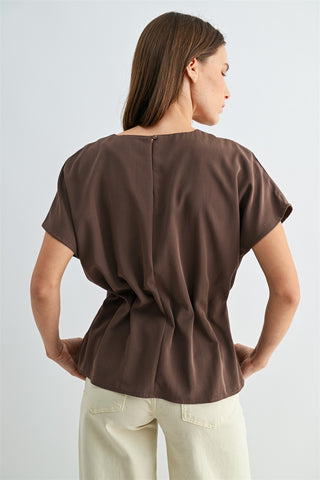 Sienna Structured Blouse | Brown