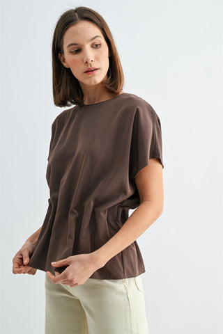 Sienna Structured Blouse | Brown