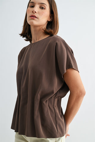 Sienna Structured Blouse | Brown
