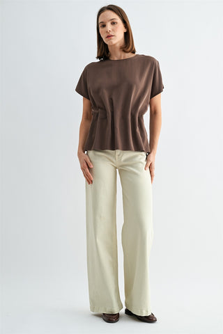 Sienna Structured Blouse | Brown