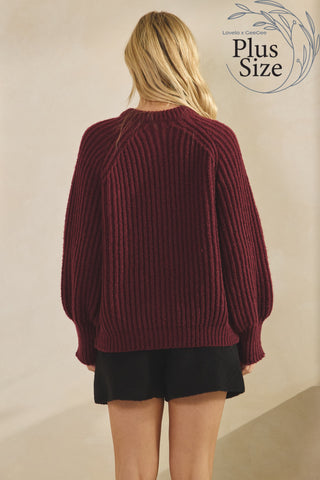 Bordeaux Knit Cardigan | Plus Size
