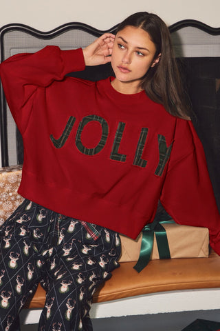 Jolly Plaid Appliqué Sweatshirt | Plus Size