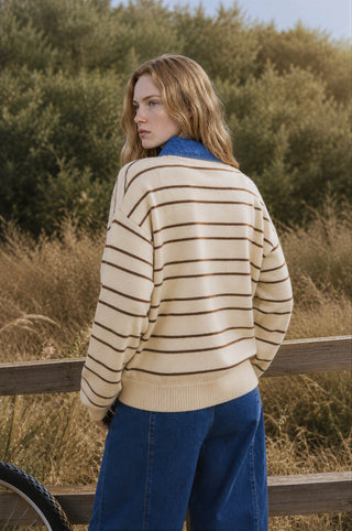 Quinn Striped Polo Sweater