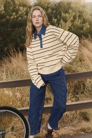 Quinn Striped Polo Sweater