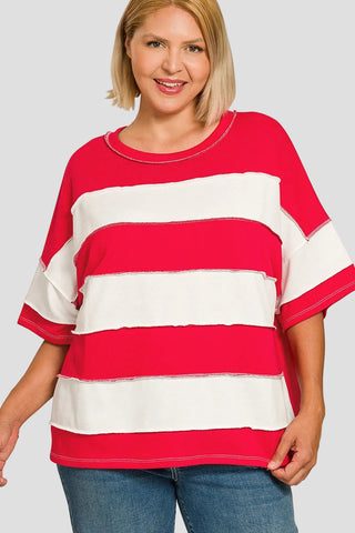 Plus Size Briar French Terry Stripe Top