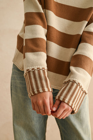 Sloane Striped Sweater | Camel