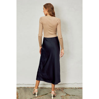 Going Out Satin Maxi Skirt