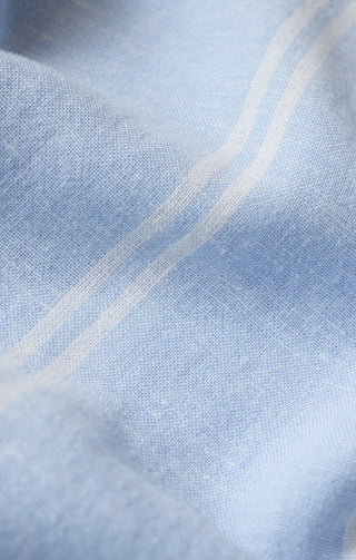 The Perfect Linen Striped Short | Blue Light