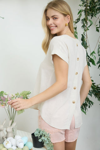 Lila Button Back Top | Natural