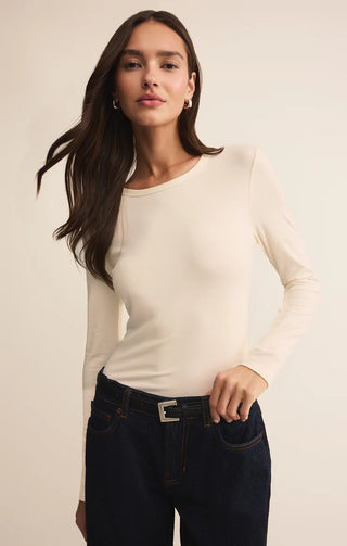 Second Skin Scoop Neck Top | Cloud