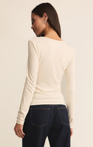 Second Skin Scoop Neck Top | Cloud