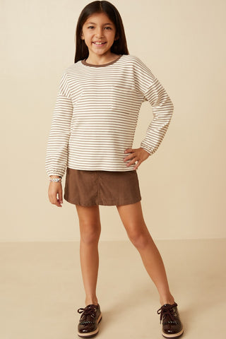 Girls Stripe Knit Long Sleeve Tee