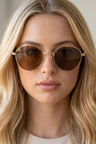 Round Metal Frame Polarized Sunglasses