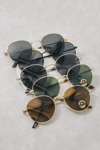 Round Metal Frame Polarized Sunglasses