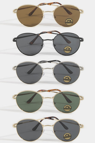 Round Metal Frame Polarized Sunglasses