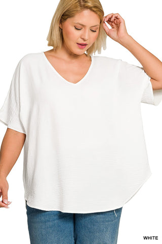 Plus Size Rowan Airflow V-Neck | White